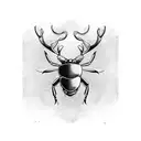 Male Stag Beetle  tattoo design idea