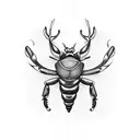 Male Stag Beetle  tattoo design idea