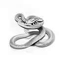 snake bitting tattoo design idea