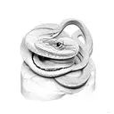 snake bitting tattoo design idea