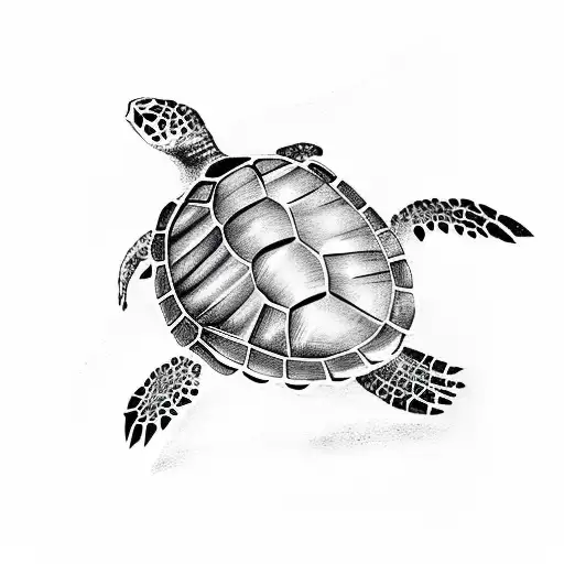 swimming sea turtle tattoo design idea
