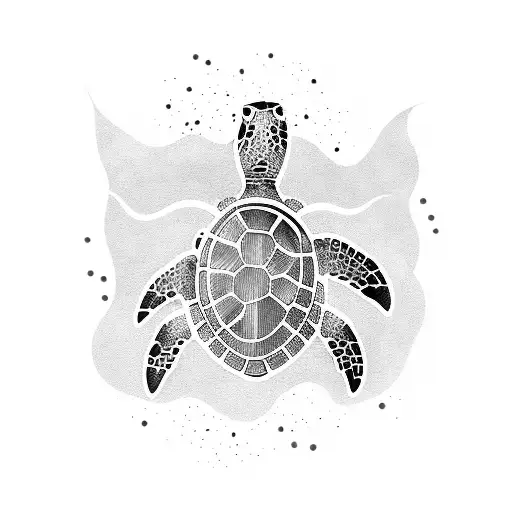 swimming sea turtle tattoo design idea