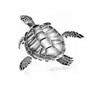 swimming sea turtle tattoo design idea