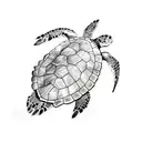 swimming sea turtle tattoo design idea