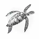 swimming sea turtle tattoo design idea