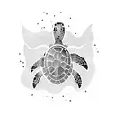 swimming sea turtle tattoo design idea