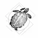 swimming sea turtle tattoo design idea