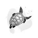 swimming sea turtle tattoo design idea