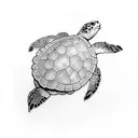 swimming sea turtle tattoo design idea
