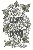 brick wall  that says Teresa in the middle forearm   tattoo design idea