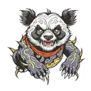 angry panda tattoo design idea