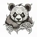 angry panda tattoo design idea