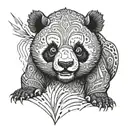 angry panda tattoo design idea