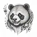 angry panda tattoo design idea