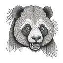 angry panda tattoo design idea