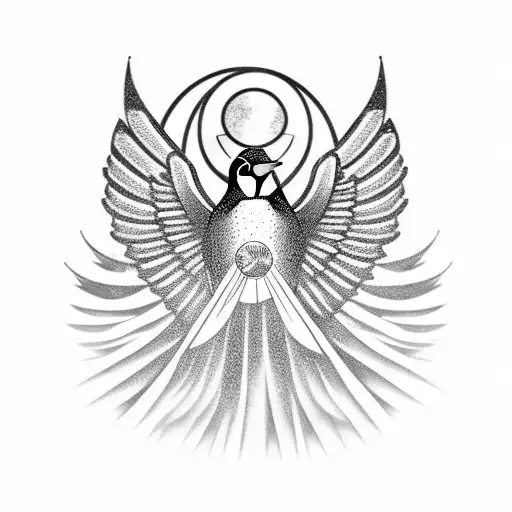Penguin, angel, halo over head, angel wings, happy energy tattoo design idea