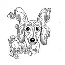 spring dachshund tattoo design idea