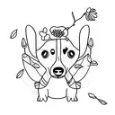 spring dachshund tattoo design idea