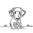 spring dachshund tattoo design idea