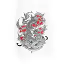 full arm japanese style tatto cover tattoo design idea