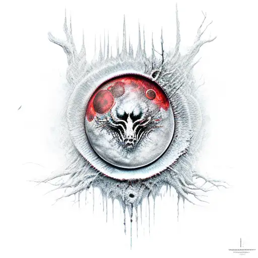bloodborne, amygdala, hunters marks, blood moon, sleeve tattoo design idea