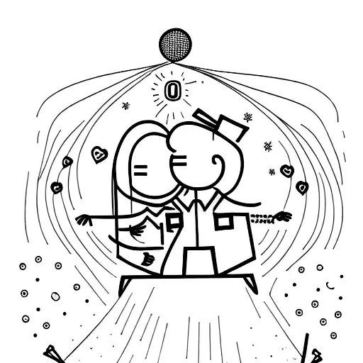 Wedding couple dancing tattoo design idea