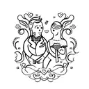 Wedding couple dancing tattoo design idea