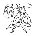 Wedding couple dancing tattoo design idea