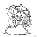 Wedding couple dancing tattoo design idea