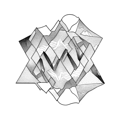 moutains and trail tattoo design idea