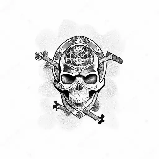 Skull and crossbones tattoo design idea
