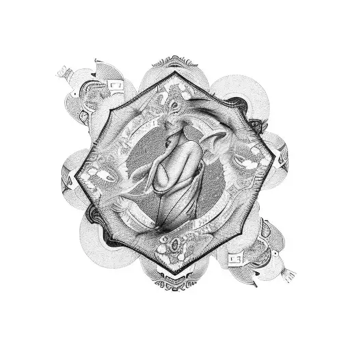 A stack of money transforming into a fountain pen tattoo design idea