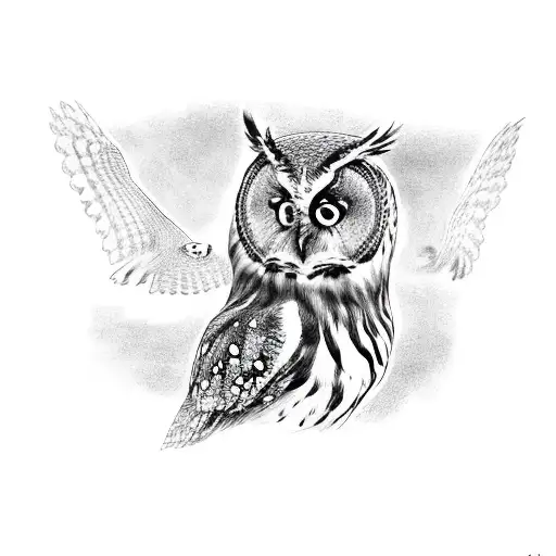owl attack  tattoo design idea