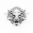 delfin leon tattoo design idea