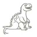 small sitting dinosaur who is a stuffed animal with a heart shape button on his belly  tattoo design idea