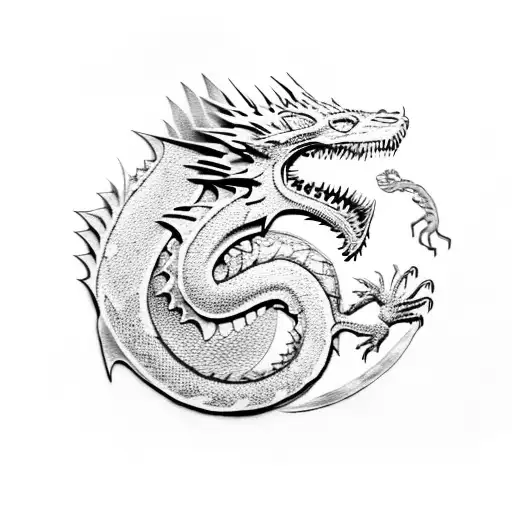 Dragon de game of thrones tattoo design idea