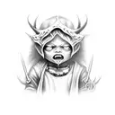 child demon tattoo design idea