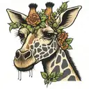 stoner giraffe tattoo design idea