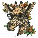 stoner giraffe tattoo design idea