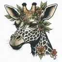 stoner giraffe tattoo design idea