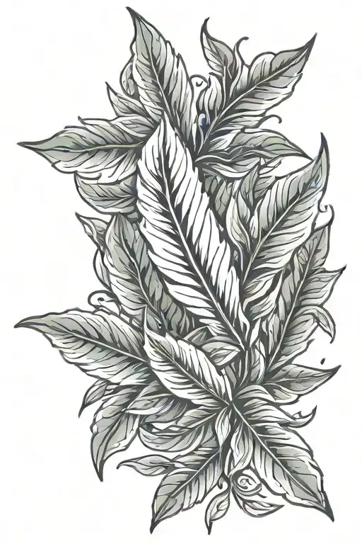 laurel leaves intertwined tattoo design idea