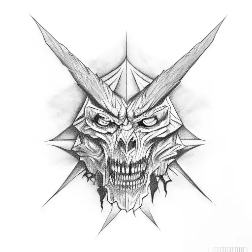 make evil afraid of evil's shadow tattoo design idea
