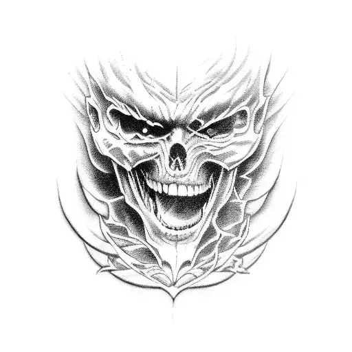 Make evil afraid of evil’s shadow tattoo design idea