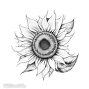 Sunflower tattoo design idea