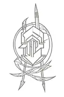 spartan spear and shield tattoo design idea