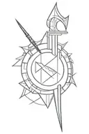 spartan spear and shield tattoo design idea
