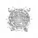 A pair of eyes surrounded by a maze of hustle and bustle tattoo design idea