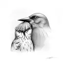 The mockingbird & The crow by hardy tattoo design idea