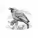 The mockingbird & The crow by hardy tattoo design idea