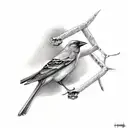 The mockingbird & The crow by hardy tattoo design idea